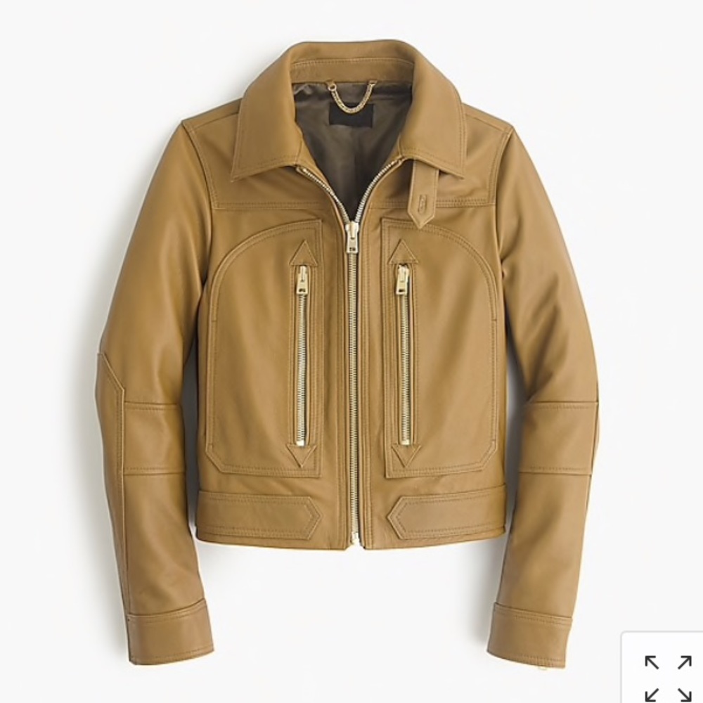 J Crew Collection Leather Flight Jacket
